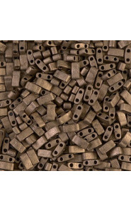 Miyuki half tila 5x2.4mm beads - Matted metallic dark bronze HTL-2006